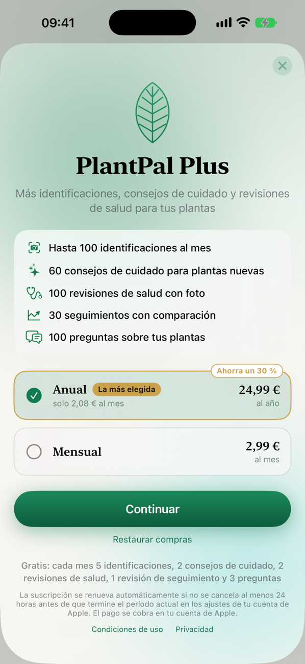 PlantPal Plus: empieza gratis, más si lo necesitas