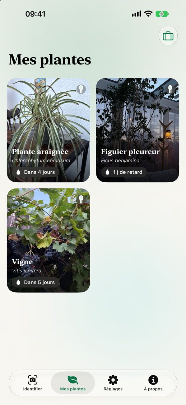 Ta collection avec l’état d’arrosage
