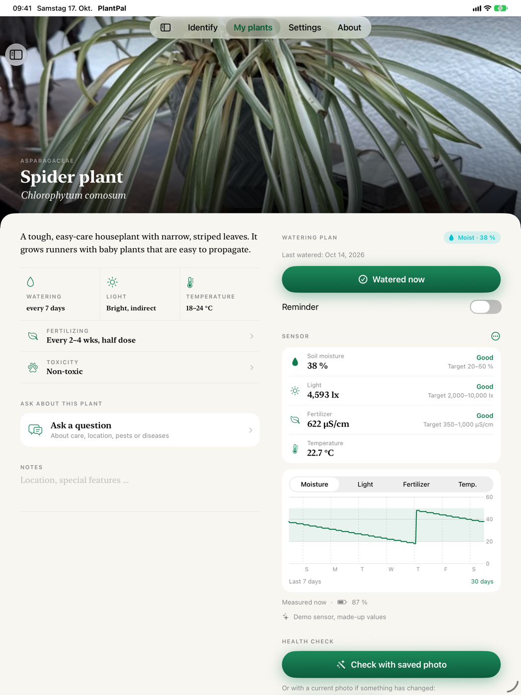 Plant page in two columns