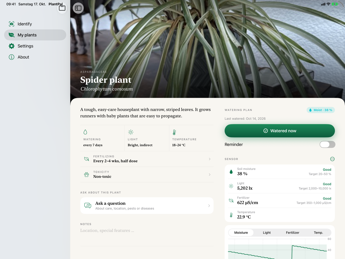 Landscape: plant page with sidebar