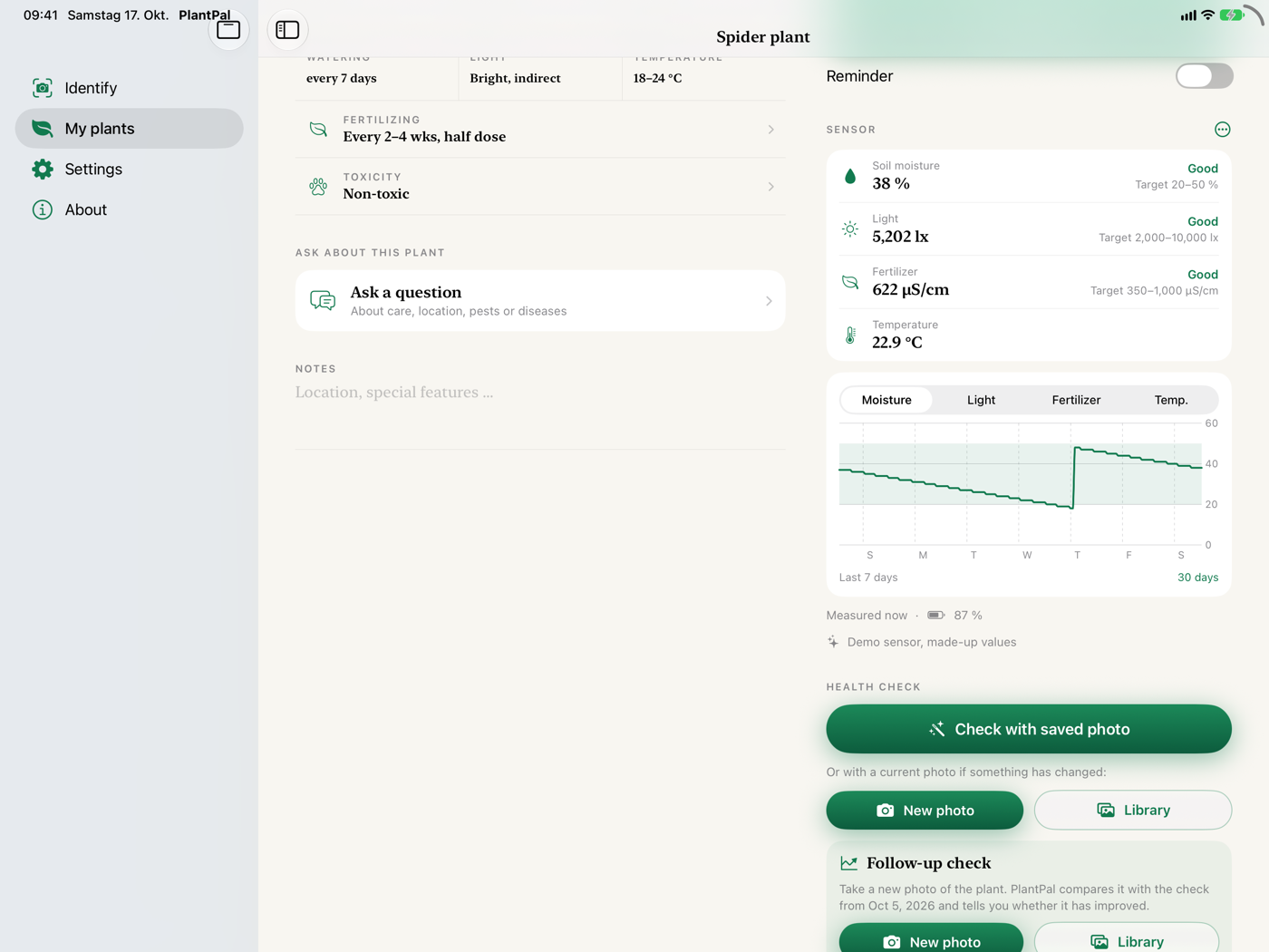 Landscape: sensor and health check