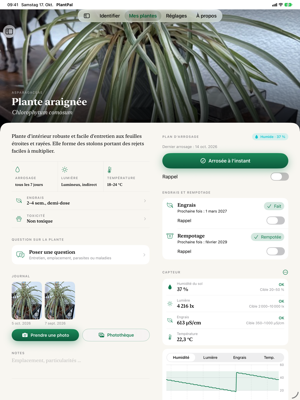Page de la plante sur deux colonnes