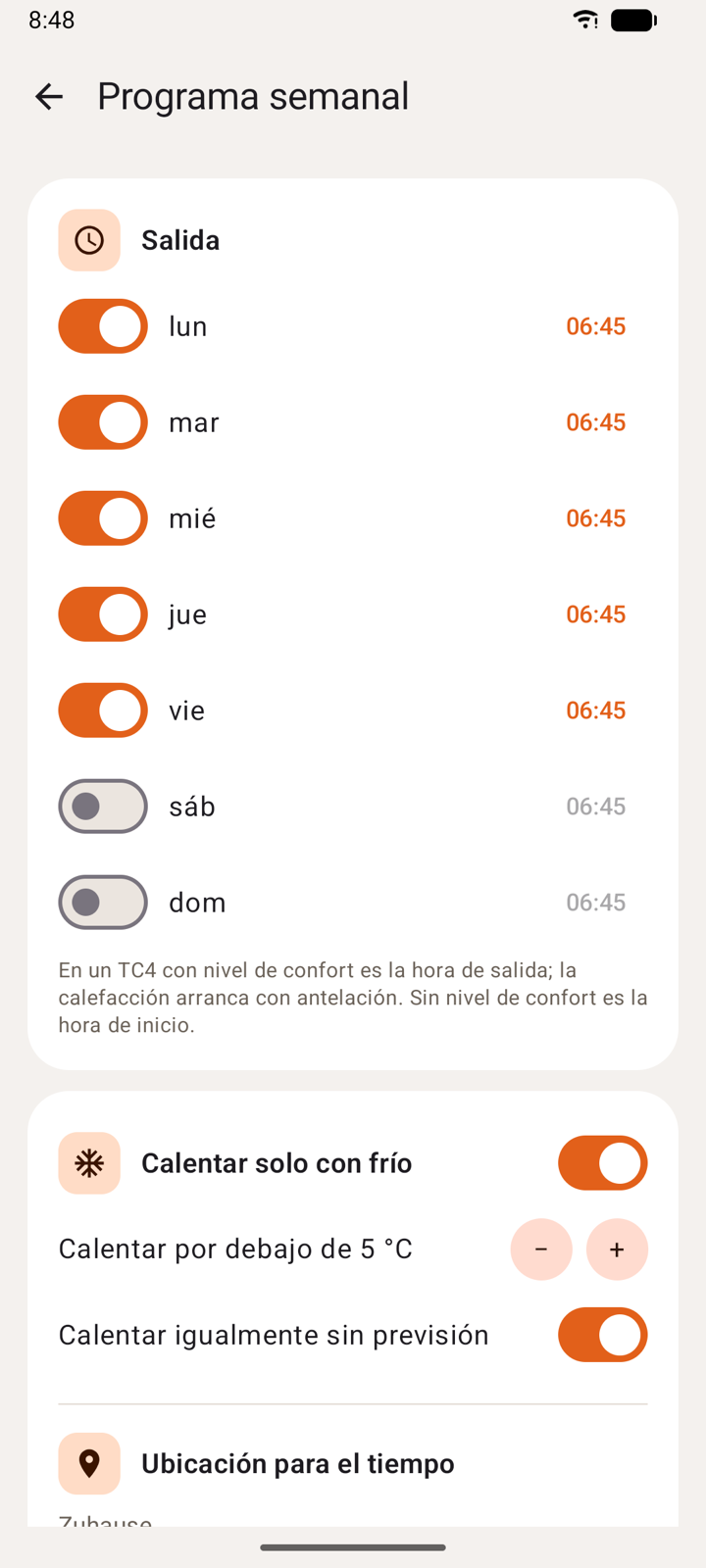 Plan semanal
