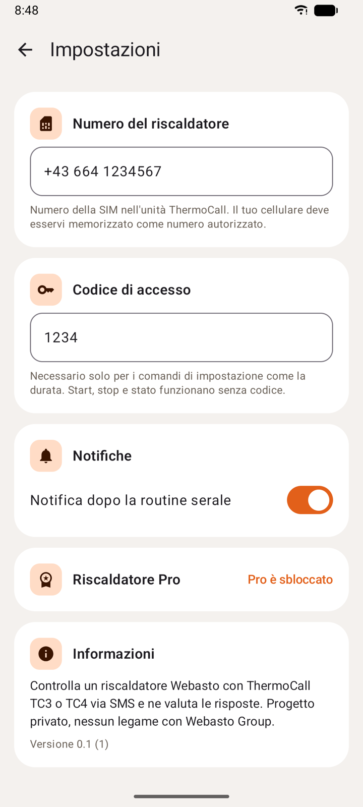 Impostazioni