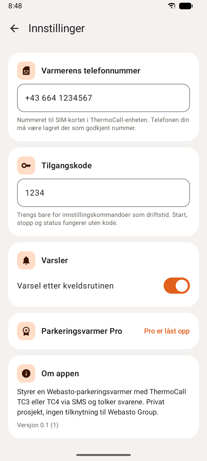 Innstillinger