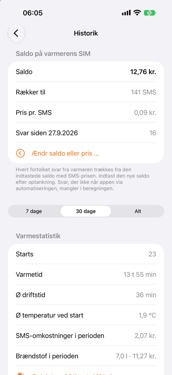 Saldo og statistik