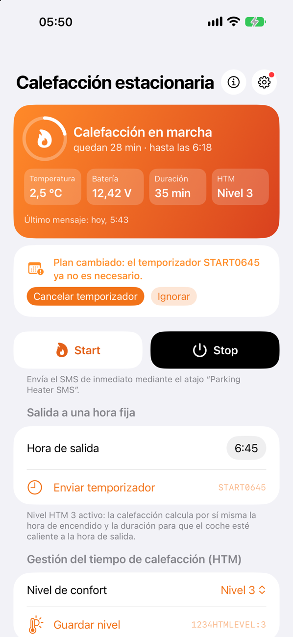 Inicio y estado
