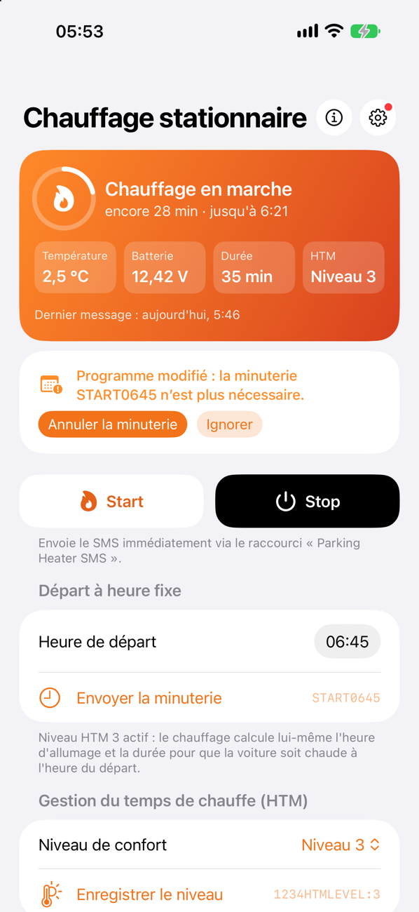 Démarrage et état