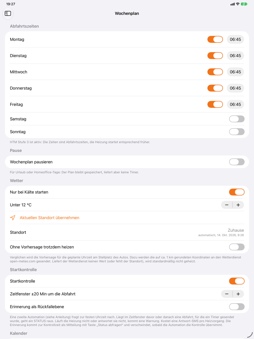 Wochenplan