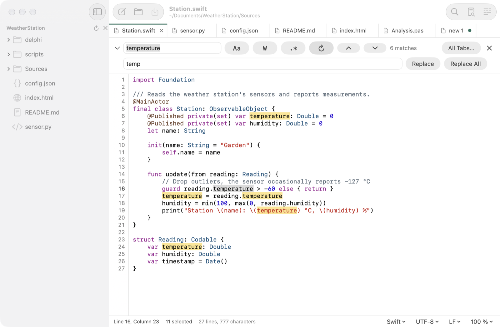 Find and replace, including regular expressions